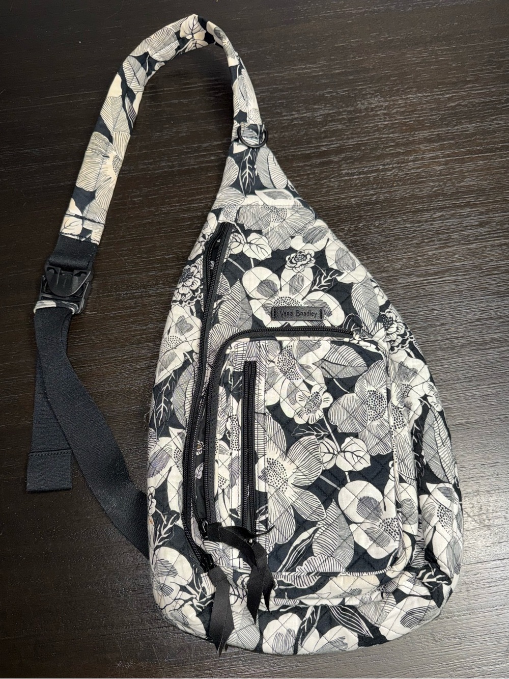 Vera Bradley Black & White Floral Crossbody Bag